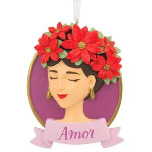 New! Amor Hallmark Vida Christmas Ornament 2021 Poinsettias Love